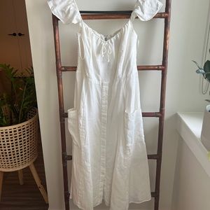 Reformation White Peasant Dress 6P